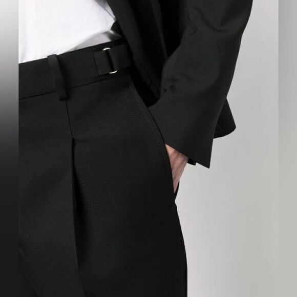 NWT Alexander McQueen $ 1495.00 Black Straight Leg Wool Trouser Pants - Picture 3 of 7